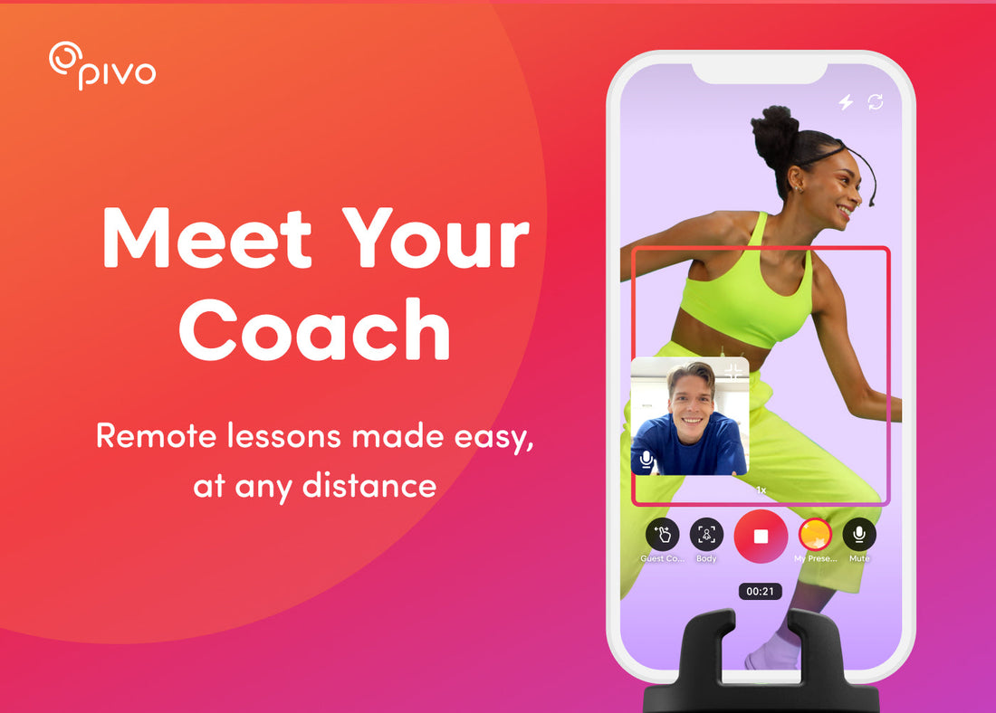 Pivo+ Meet Your Coach screen for remote fitness lessons