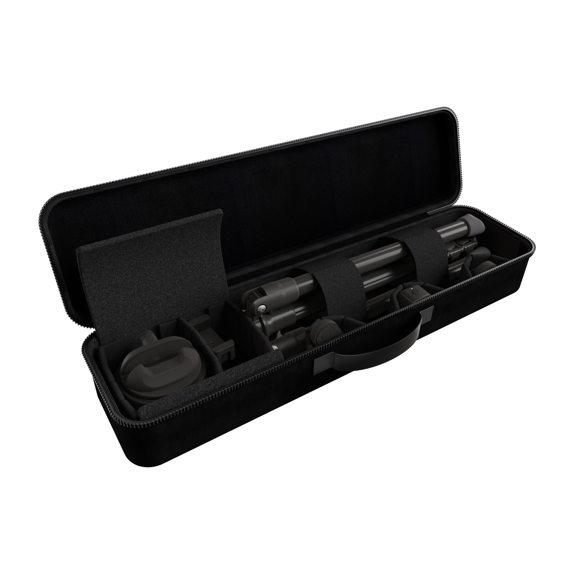 Travel Case Classic hard-shell nylon case with organized compartments for compact gear storage.