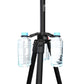 Eco-friendly tripod weight with adjustable water bottles and durable velcro strap for enhanced stability and easy portability