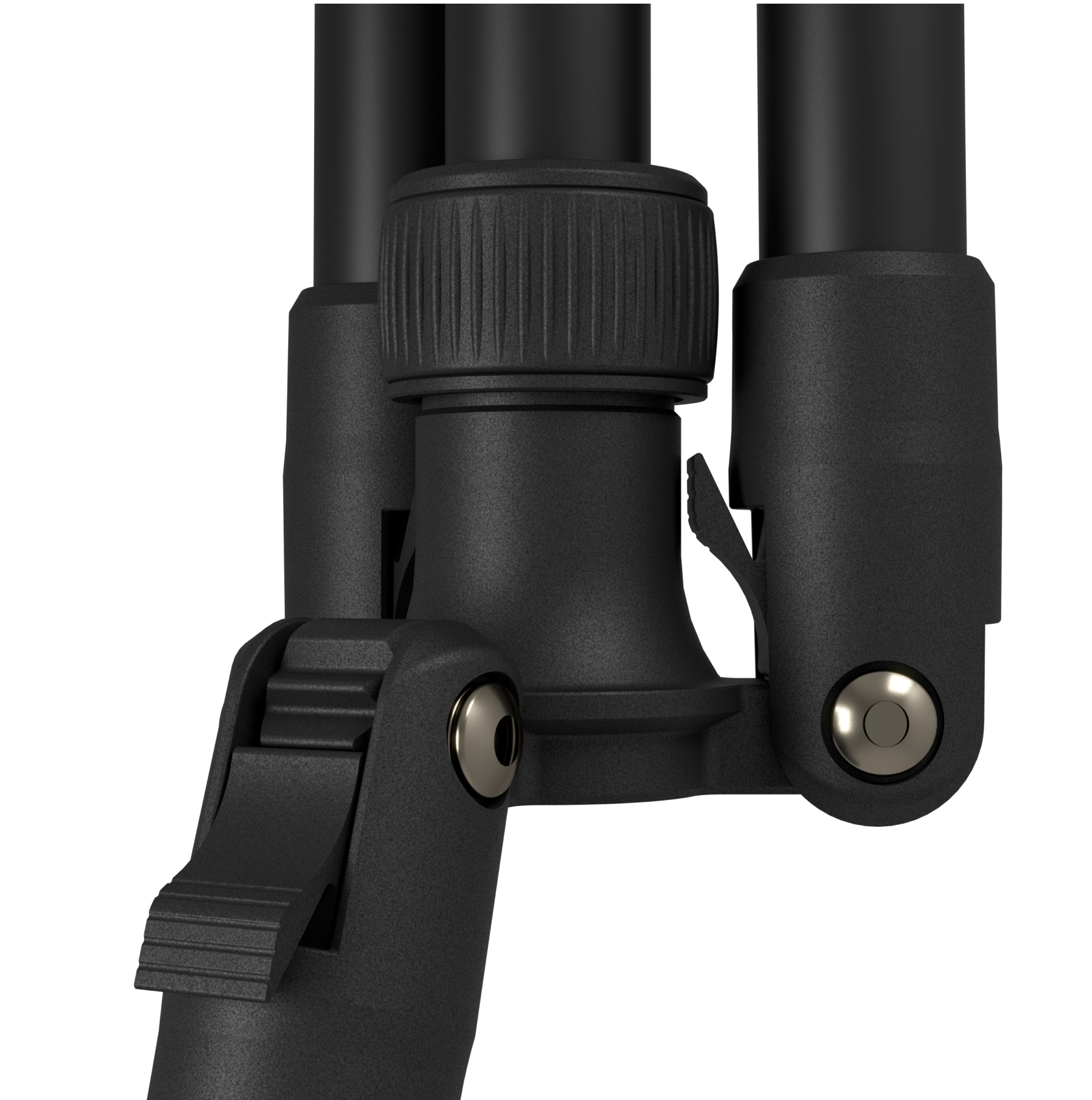 Close-up of lightweight aluminum 14-inch tripod with adjustable locking mechanism and telescopic legs.